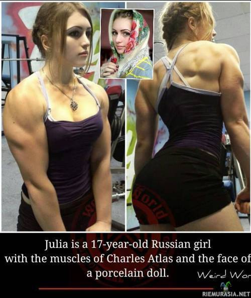 Semmonen lihaskimppu siellä - 17-vuotias venäläistyttö on syönyt aamupuuronsa voisilmän kera