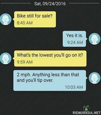 Pyörä myynnissä