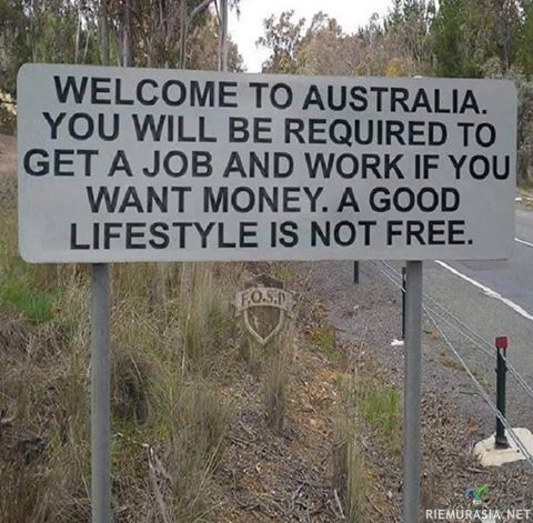 Tervetuloa Australiaan - Autralian fiksut säännöt