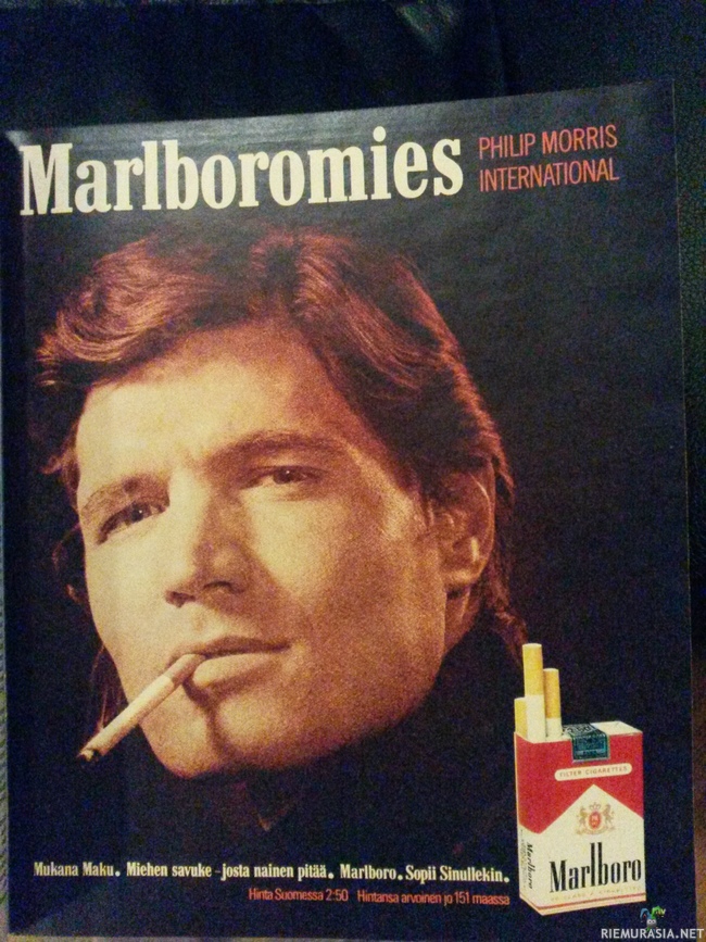 Marlboromies - Marlboro mainos vuoden 1970 Apu-lehdestä.