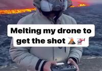 Dronella tulivuorella lentämistä