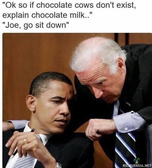 Joe ja suklaalehmät - Obama kehoittaa Joea ottamaan iltalääkkeensä
