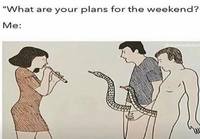 Käärmeenlumoajan viikonloppusuunnitelmat