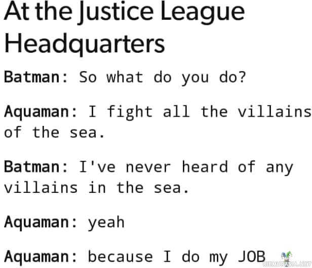 Aquaman hoitaa hommat