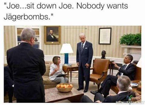 Joe Bidenin hyvät ideat - Jekkupommit ei olekaan muiden mielestä hyvä idea kuivan oloisessa kokouksessa