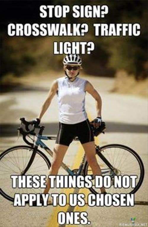 Säännöt eivät koske pyöräilijöitä