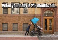 Kun lapsi on 219 kuukautta vanha