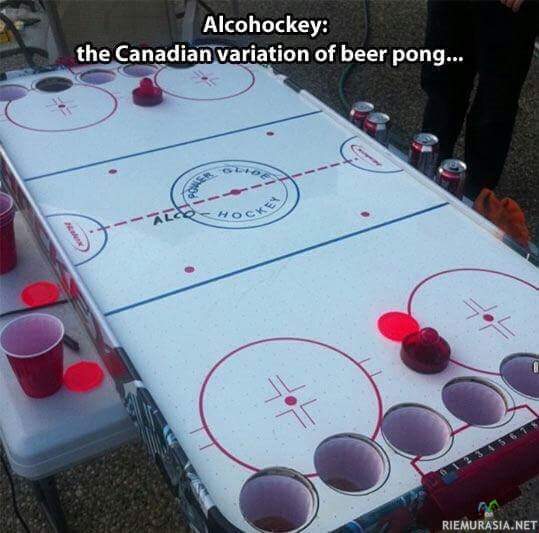 Alcohockey - Kanadan versio &quot;beer-pongista&quot; vaikuttaa kyllä kiinnostavammalta kuin alkuperäinen jenkkilän versio