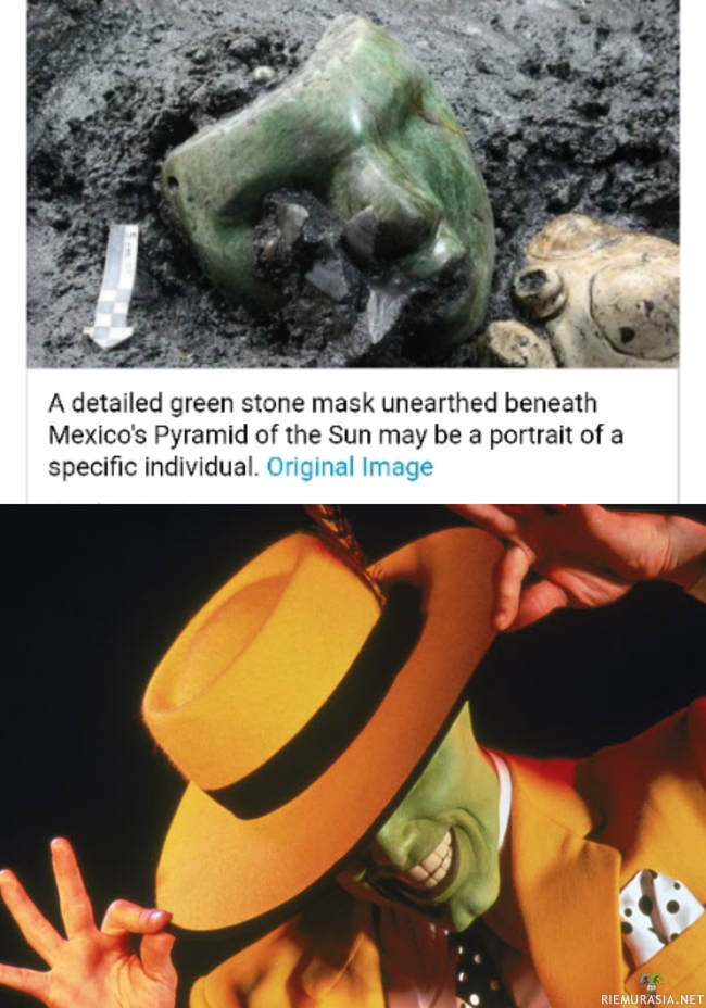 Green mask - https://www.google.fi/amp/s/amp.livescience.com/17474-ancient-offering-discovered-pyramid.html
