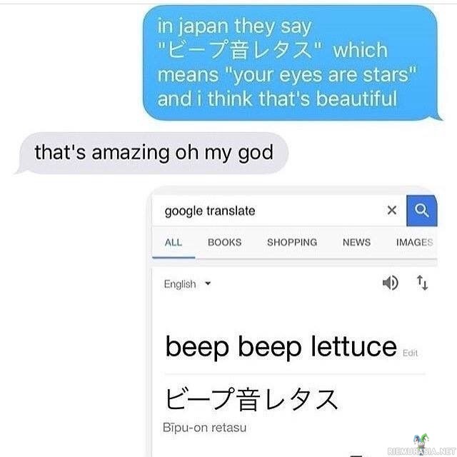 Beep beep - Google kääntäjällä viestin merkitys selväksi