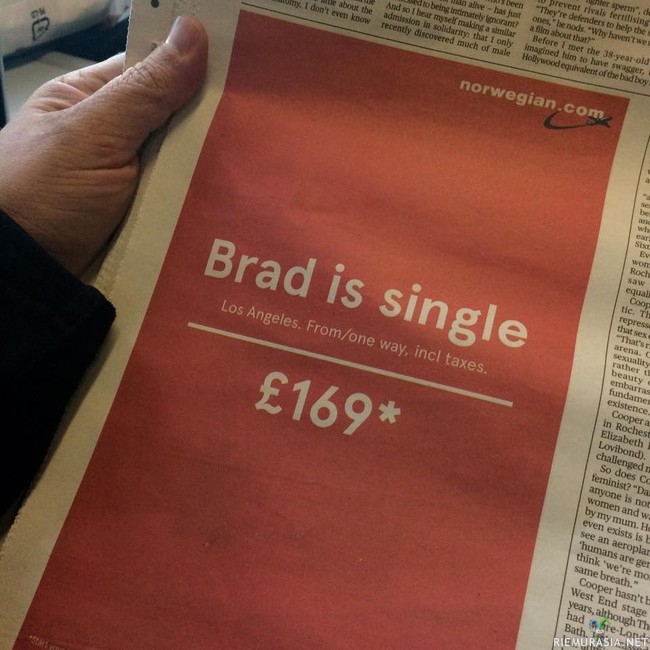 Brad on sinkku - Mainos naisille.