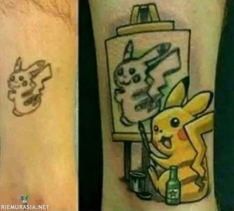 Pikachu tatuoinnin korjaus - Saattaapi olla täällä jo, mut laitanpa kumminki.