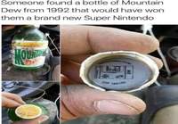 Löydetty Mountain dew pullo vuodelta 1992