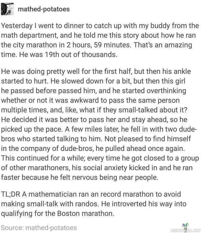 Matemaatikon maratonijuoksu