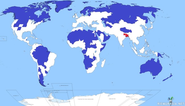 Väestöjakauma - Sinisellä ja punaisella alueella asuu yhtä paljon ihmisiä (5% väestöstä).