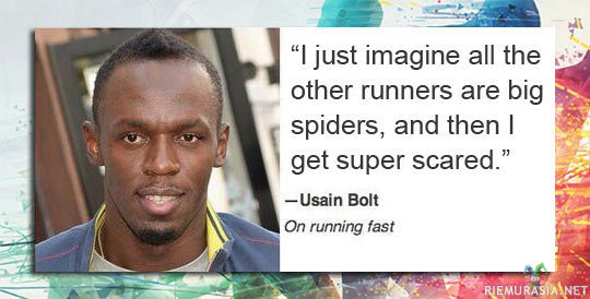 Usain Bolt juoksee kovaa