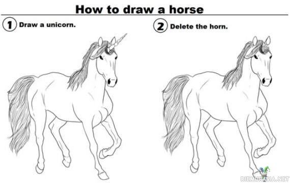 Miten piirtää hevonen?