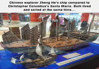 Zheng Hen ja Christopher Columbuksen laivat