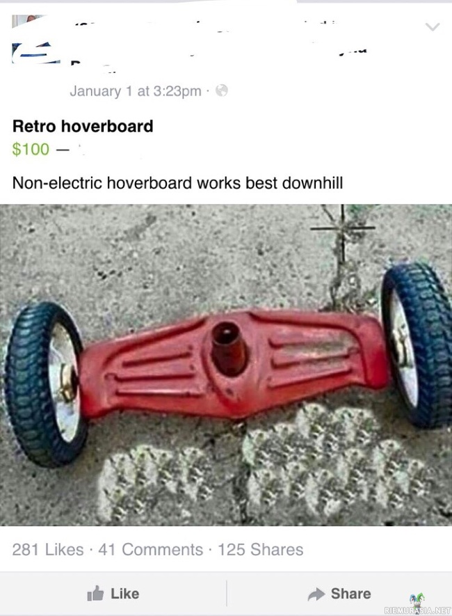 Retro hoverboard - Toimii ainakin alamäessä