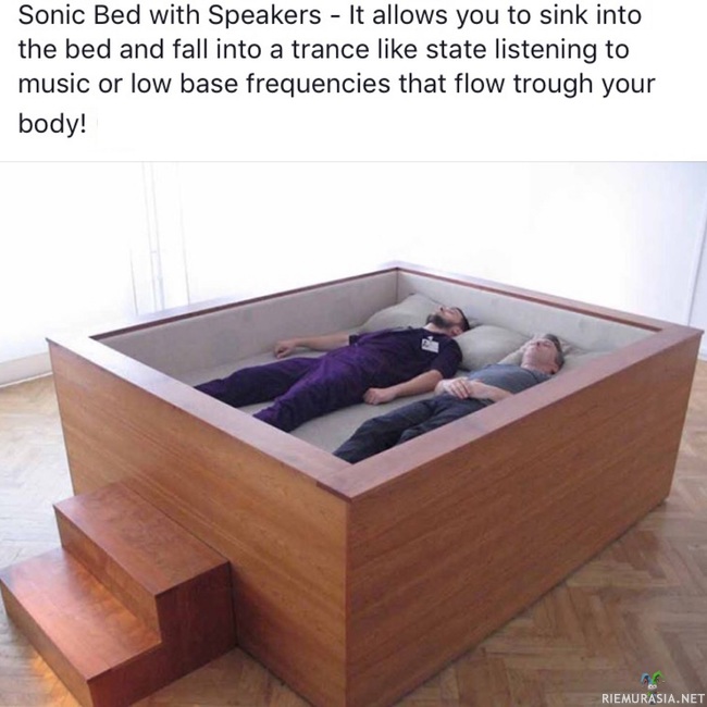 Sonic Bed - The sonic bed is a king-size bed with 12-channel surround sound