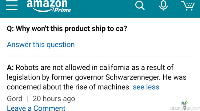 Robotit kielletty kaliforniassa
