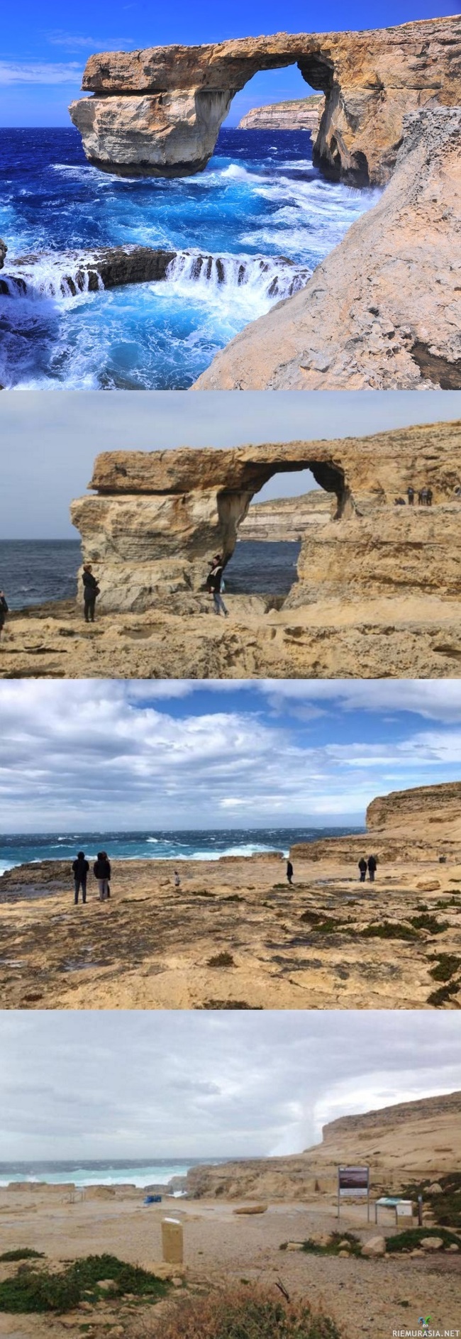 Azure Window romahti pois - Maltalla sijaitseva kuuluisa Azure Window kalliomuodostuma romahti männä päivänä