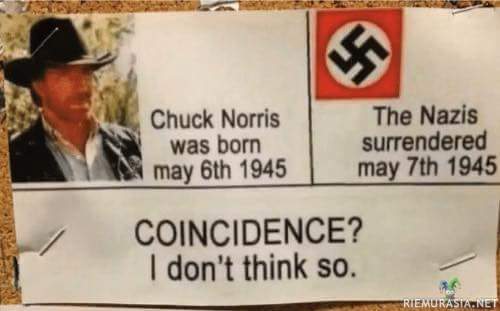 Chuck Norris ja Kansallissosialistiset Saksalaiset - Sattumaako?