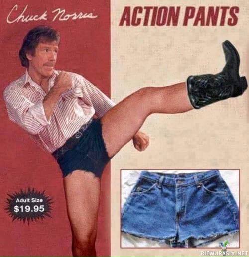 Action pants - Pukinkonttiin joulun hittilahja, ACTION PANTS!!! Chuck Norrisin hyväksymä tuote.