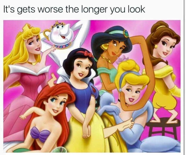 Disneyn Prinsessat - Mitä kauemmin katsot kuvaa, sitä surkeammaksi se muuttuu