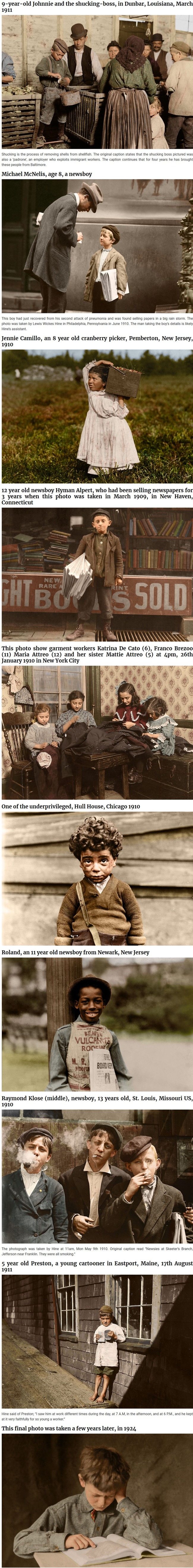 Lapsityövoimaa Amerikassa - Yli sata vuotta sitten otettuja kuvia.