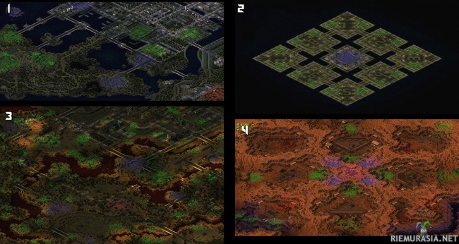 Omakehuviikko - RTS Map Design - Toimin vapaa-ajallani Twisted Insurrection -nimisen RTS-pelin pelikenttä- eli karttasuunnittelijana eli &quot;mapperina&quot;. Tässä muutama esimerkki tuotoksistani.

Kentät ovat niin suuria, että pystyin lataamaan niistä vain pienen esittelykuvan. Tässä on linkit kokonaisiin map-kuviin:
1. http://ti.ppmsite.com/Public/Maps/tunnelmega.jpg
2. http://ti.ppmsite.com/Public/Maps/megarenamega.jpg
3. http://ti.ppmsite.com/Public/Maps/heartofmega.jpg
4. http://ti.ppmsite.com/Public/Maps/epsylonmega.jpg

Suosittelen peliä kaikille Command & Conquer -sarjan pelejä tunteville. Peli on perusmekaniikaltaan samanlaista tukikohtien rakentamista ja vihollisarmeijoiden tuhoamista reaaliajassa.

Peli sijoittuu samaan synkkään, dystopiseen maailmaan kuin C&C: Tiberian Sun, siksi moni pelikentistäkin on värisävyiltään hyvin tummia ja valaistukseltaan synkkiä.

Peli on siis ILMAINEN ja stand-alone eli se EI tarvitse Tiberian Sunia tai muutakaan peliä alleen. Pelin voi ladata täältä:
http://www.moddb.com/mods/twisted-insurrection/downloads/twisted-insurrection-045