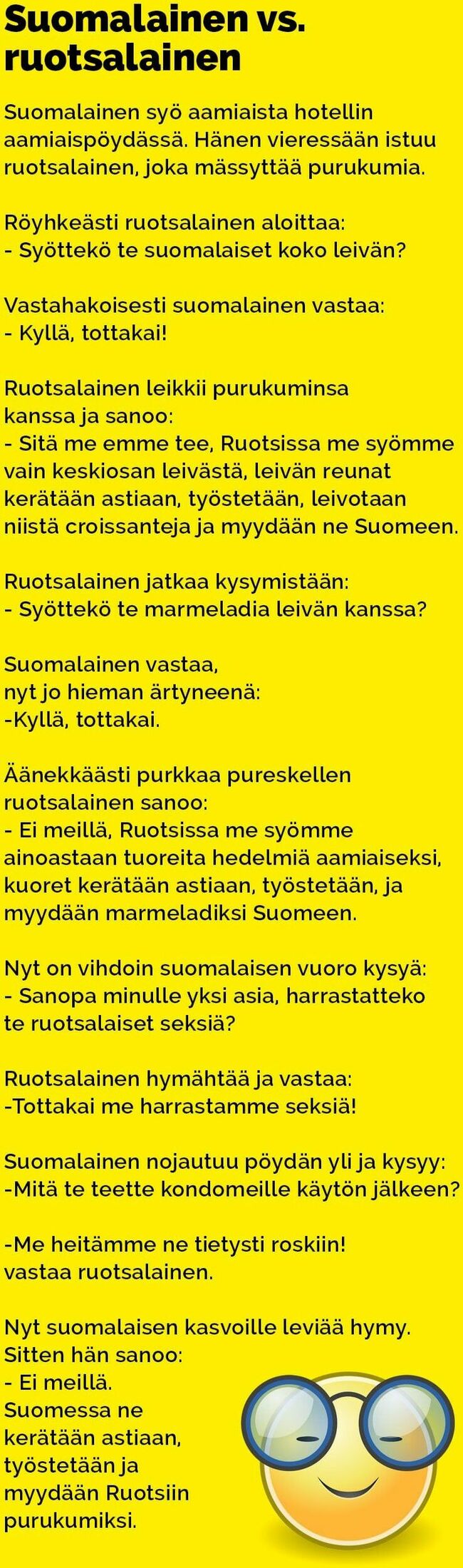 Suomalainen vs. ruotsalainen