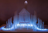 Sokerista tehty Frozen-aiheinen linna