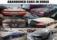 Hylättyjä autoja Dubaissa.