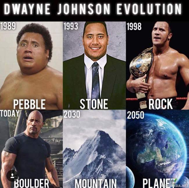 Rock evolution - Dwayne Johnsonin muutos.