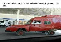 Lapsena piirtämäni auto löytyi