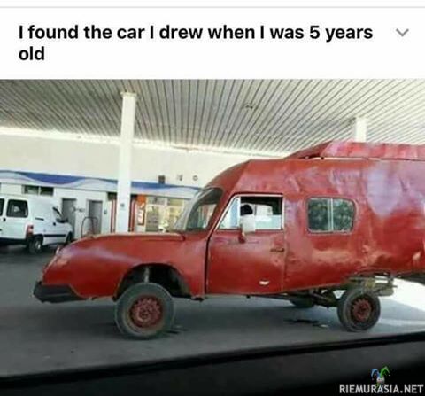 Lapsena piirtämäni auto löytyi