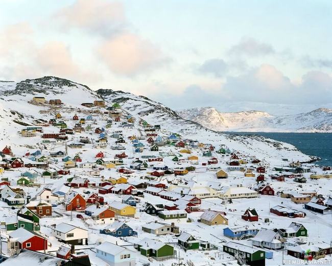 Grönlanti - Värikäs kylä itä-Grönlannista.