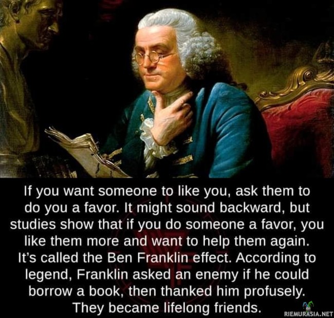Fiksu mies Benjamin Franklin - Syvien totuuksien äärellä.
Minulta on tiedusteltu, että keksikö Benjamin salaman, eli oliko salamaa olemassa ennen kuin Benjamin keksi sen?
Vastaukseni: Kiitos kysymästä, hyvää kuuluu.