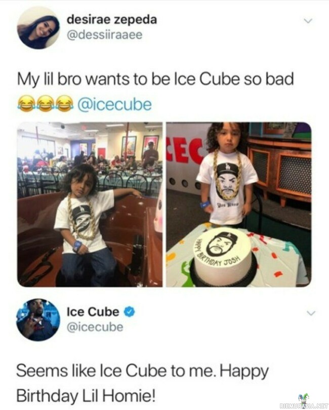Ice Cube onnittelee pientä fania - Poika taisi olla otettu!