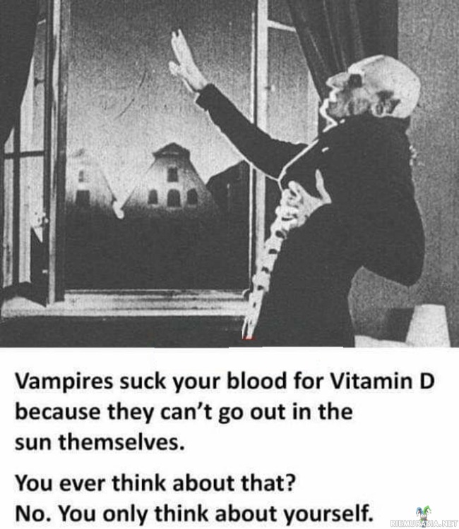 Miksi vampyyrit imee verta? - D-vitamiini. Siksi.