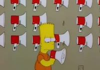 Bart testailee megafoneja (ÄÄNIVAROITUS)