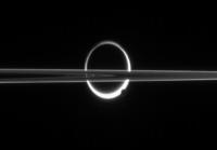 Titan, Enceladus ja Saturnuksen renkaita