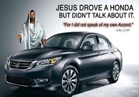 Jeesus ajaa hondalla