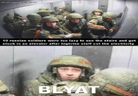 Mitä 10 venäläissotilasta tekee hississä?