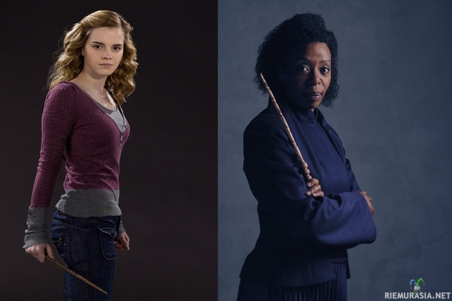 Once you go black, you never go back - Tässä pitää tietää http://www.unilad.co.uk/pics/cast-photos-of-ron-and-hermione-in-new-harry-potter-now-revealed/ Henkilökohtaisesti lopahti kiinnostus tulevaan näytelmään.