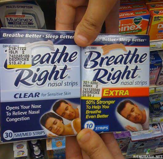 Breathe right - Henki kulkee paremmin ilman muijaa