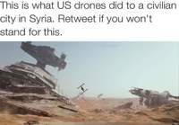 Syyrialainen kaupunki jenkkien droneiskun jälkeen