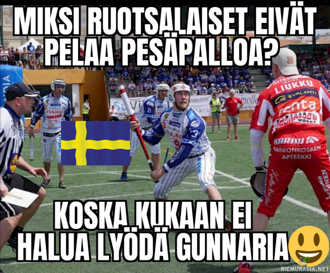 Pesäpallo ruotsissa  - Heheh. 