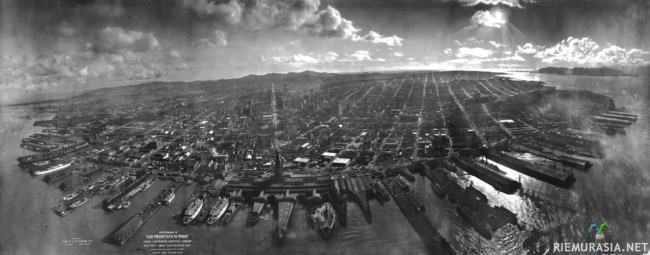 San Fransisco toukokuussa 1906 - Huhtikuun 18 päivä vuonna 1906 Pohjois-Kalifornian rannikolle iski arviolta 7.8 magnitudin maanjäristys. Järistys synnytti suuria tulipaloja ympäri kaupunkia joka vaati noin 3000 kuolonuhria ja n.80% San Fransiscon kaupungista paloi.